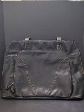 Diverso Italy Large Black Faux Leather Womens